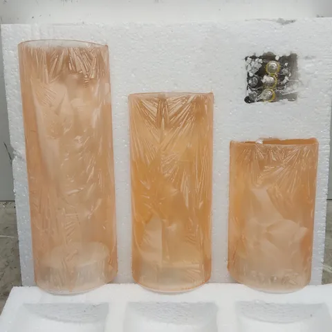 BOXED HOME REFLECTIONS SET OF 3 PRE-LIT CYLINDERS