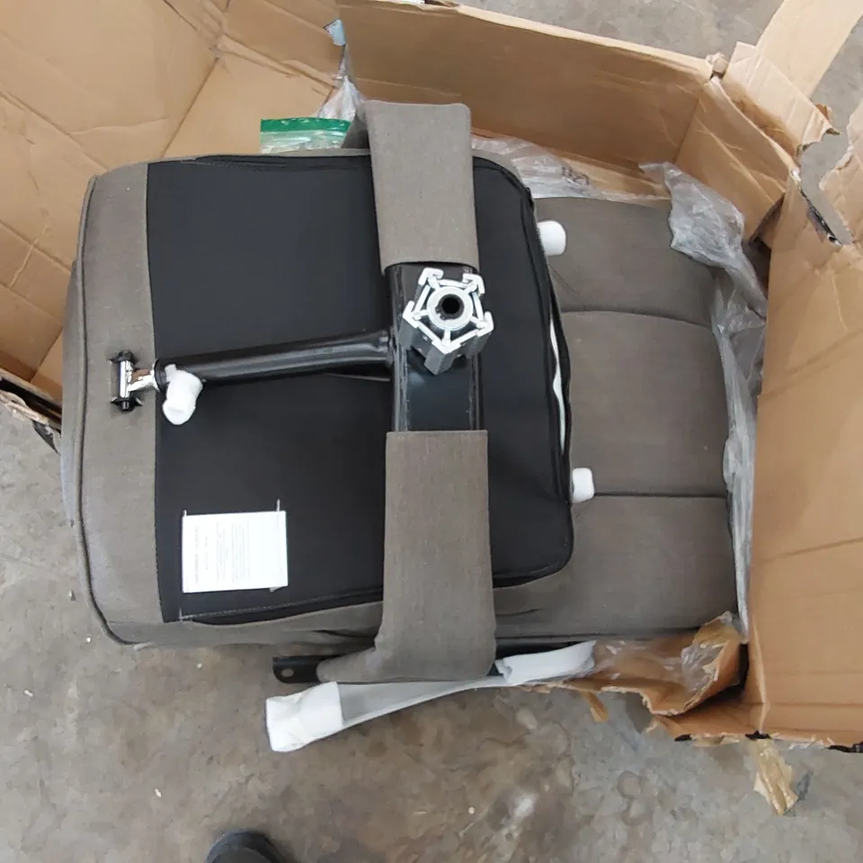 BOXED GUILLOT GREY FABRIC MANUAL SWIVEL RECLINER // MISSING PARTS (1 BOX)