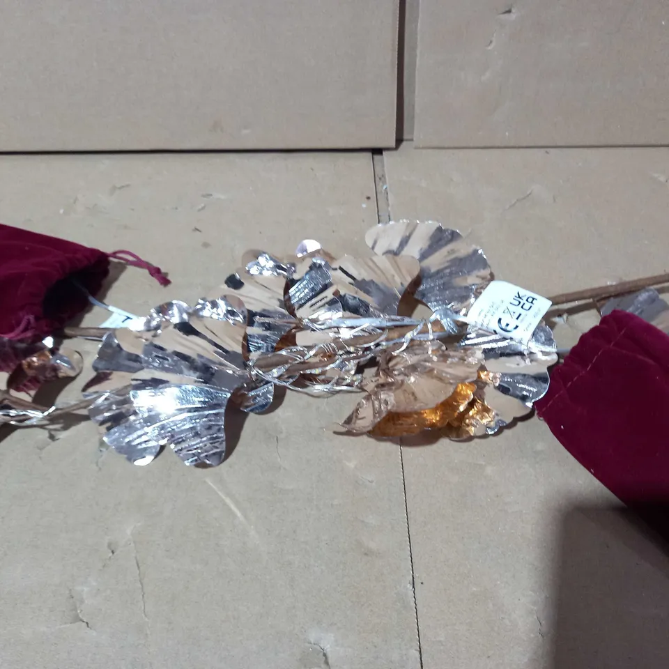 ALISON CORK SET OF 2 GINKO LEAF PRELIT STEMS - GOLD