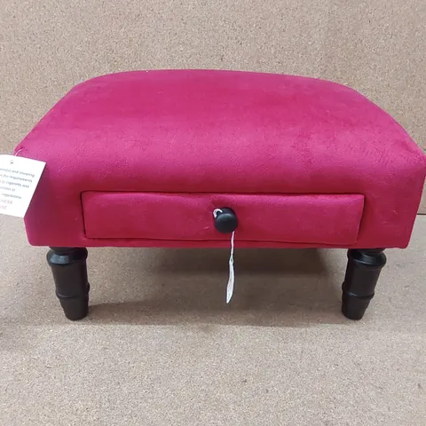 MINSTER PINK VELVET FOOTSTOOL WITH DRAWER