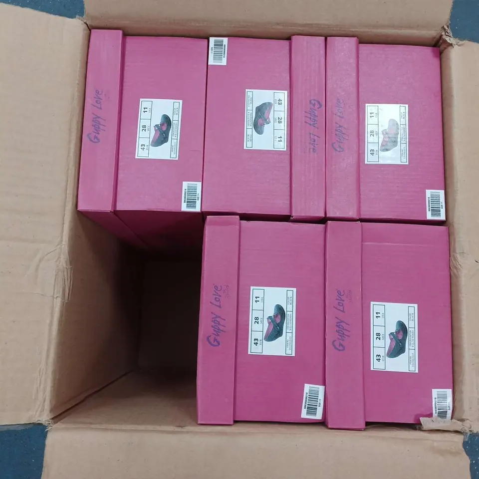 6 BOXED GUPPY LOVE VELCRO WEDGE SHOES IN TEXTILE GREY - EU 43