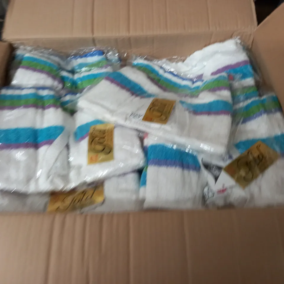 LOT OF APPROXIMATELY 55 GOLD COLLECTION STRIPE JUMPERS - SIZE UNSPECIFIED