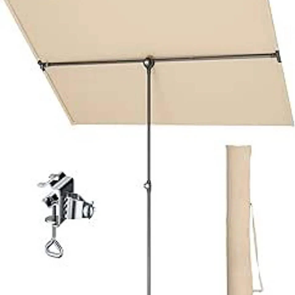 BIXED PHI VILLA 1.8X1.3M 360°TILTING PARASOL WITH COVER & CLAMP - BEIGE