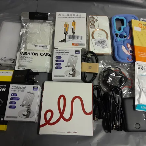 LOT OF ASSORTED MOBILE PHONE ACCESSORIES TO INCLUDE CASES, SCREEN PROTECTORS AND CHARGERS