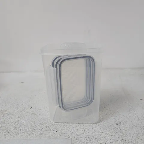 BOX OF APPROXIMATELY 22 PLASTIC STORAGE CONTAINERS WITH LIDS