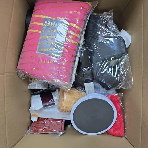 APPROXIMATELY 15 ASSORTED HOUSEHOLD PRODUCTS TO INCLUDE STORAGE BASKET, HOME DECOR, SHEETS ETC
