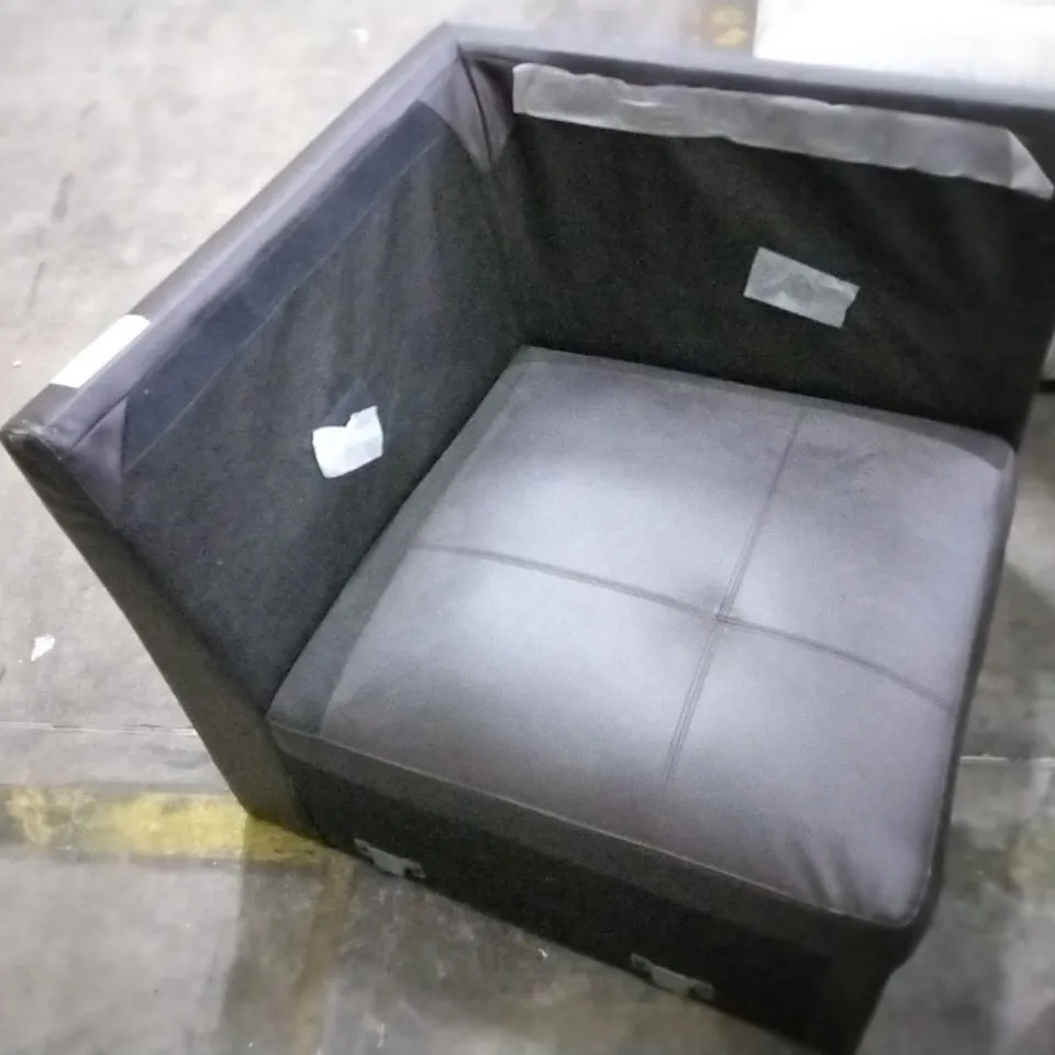 BROWN LEATHER CORNER SOFA SECTION 