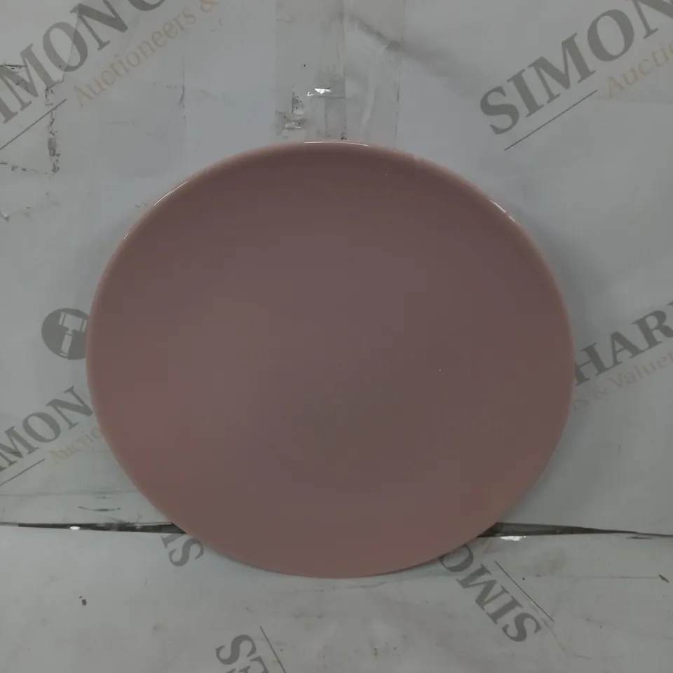 BRAND NEW BOXED CESIRO 12 PIECE PORCELAIN DINNERWARE SET IN GLOSSY PINK TO INCLUDE LARGE PLATES, SMALL PLATES AND BOWLS - COLLECTION ONLY