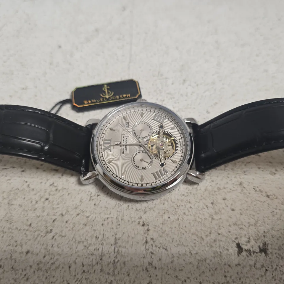 SAMUEL JOSEPH AUTOMATIC LIMITED WATCH IN SILVER/GREY