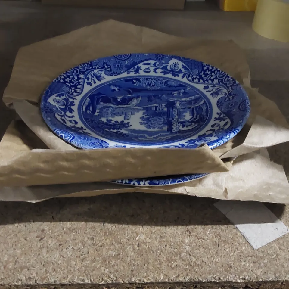 BOXED SET OF 4 BLUE ITALIAN TEACUPS & SAUCERS