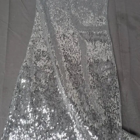 BERSHKA SEQUIN DRESS IN SILVER SIZE SMALL