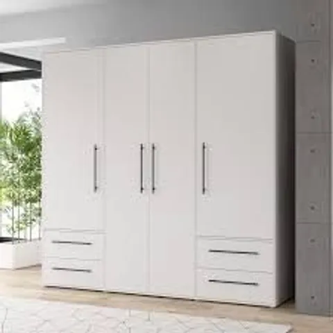 BOXED MINIJA 4 DOOR WARDROBE - WHITE (4 BOXES)