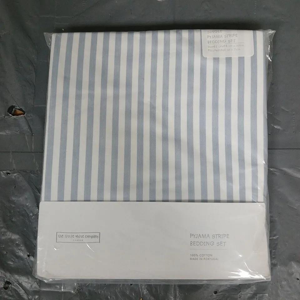 THE LITTLE WHITE COMPANY PYJAMA STRIPE BEDDING SET - SINGLE