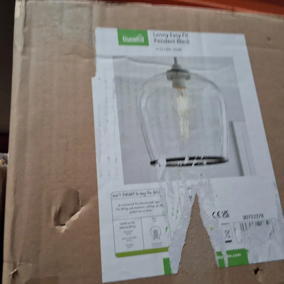 BOXED GLASS PENDANT CEILING LIGHT SHADE