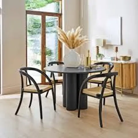 BOXED ALORA ROUND DINING TABLE - BLACK (2 BOXES)