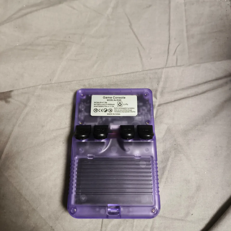 GAME CONSOLE R36S – PURPLE HANDHELD (BOXED)