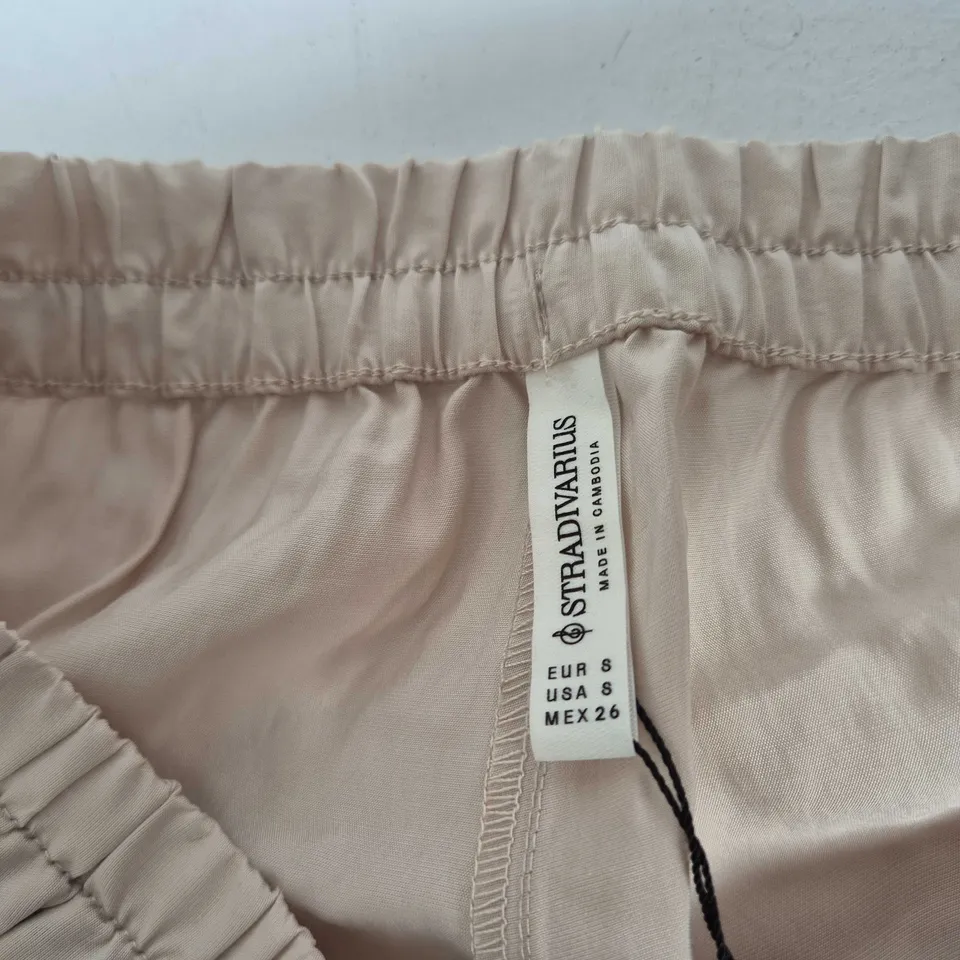 STRADIVARIUS CUFFED BALLOON TROUSERS – BEIGE, UK 8 (EUR S, US S, MEX 26)