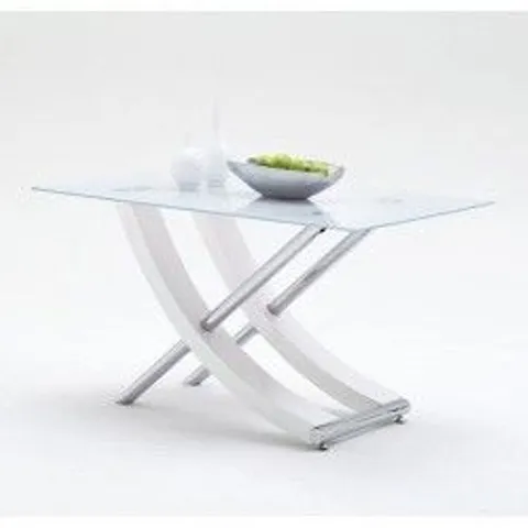 BRAND NEW BOXED SOMOA DINING TABLE 160×90CM HIGH GLOSS WHITE (2 BOXES)