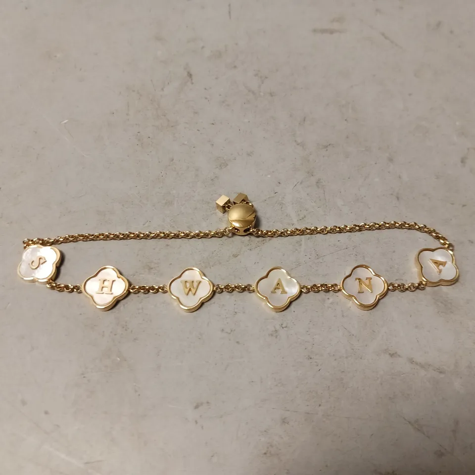 BOXED ABBOTTLYON GOLDEN BRACELET WITH NAME - SHWANA