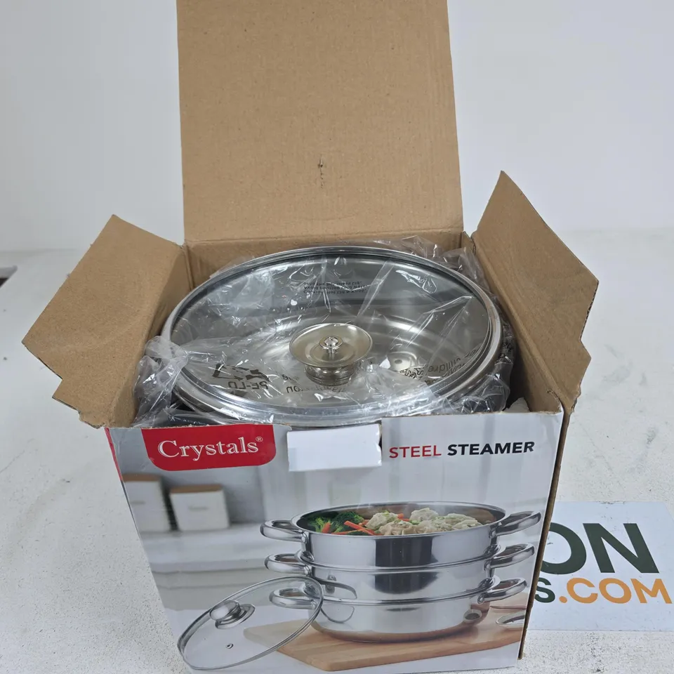 CRYSTALS STAINLESS STEEL STEAMER BOXED