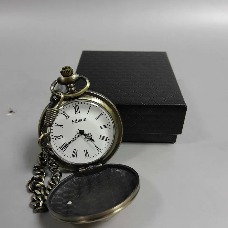 MENS EDISON POCKET WATCH WITH CHAIN
