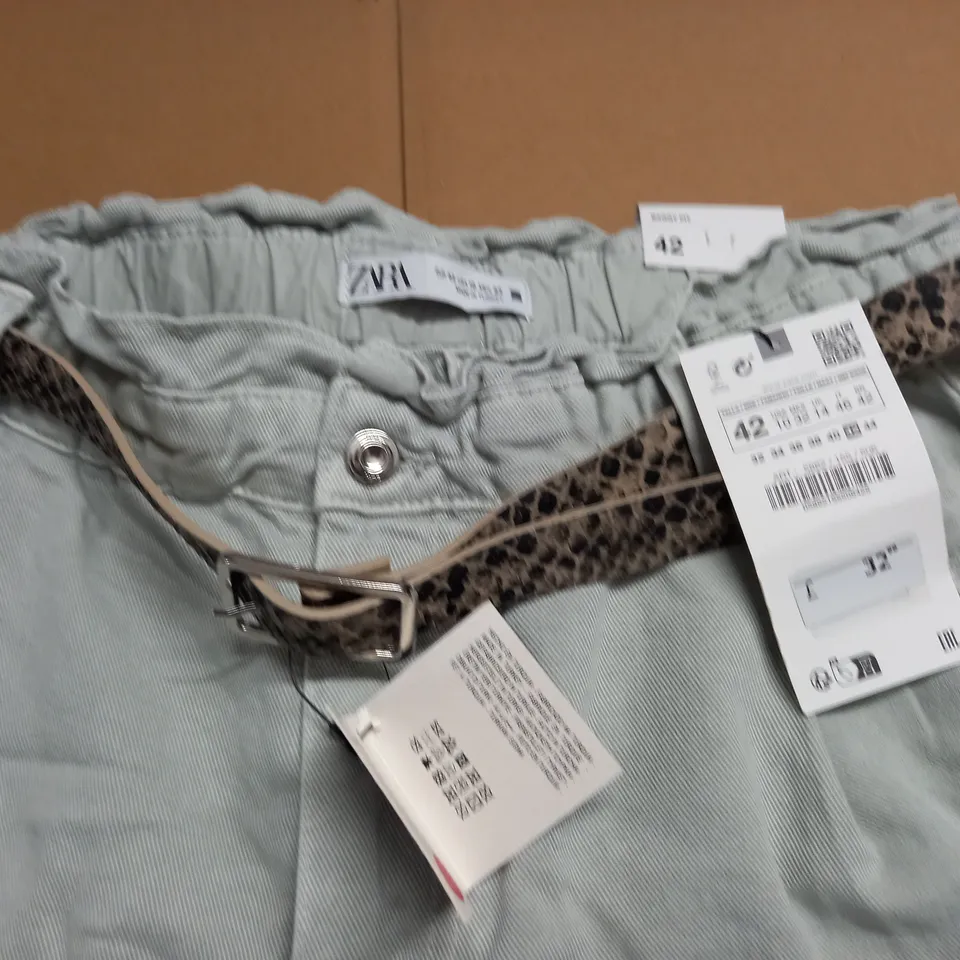 ZARA BAGGY FIT PAPER BAG JEANS - EUR 42