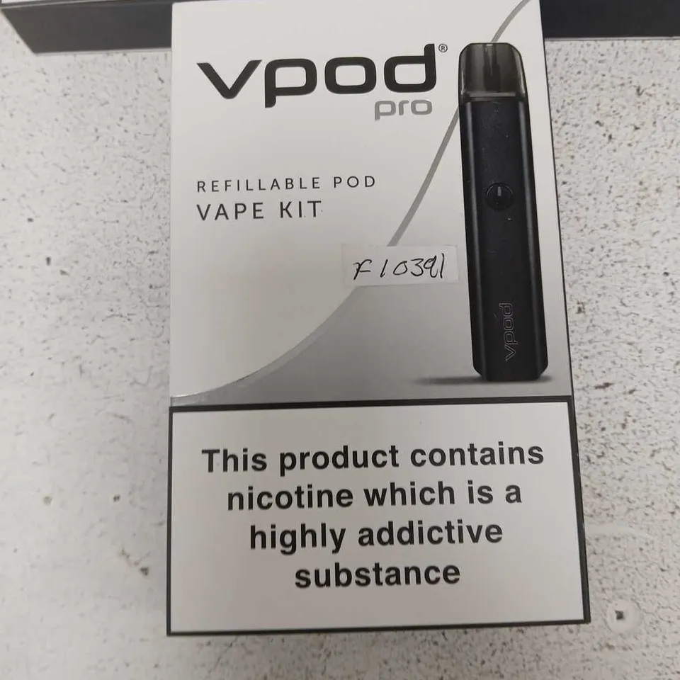BOX OF APPROXIMATELY 35 ASSORTED E-CIGARETTES AND COMPONENTS TO INCLUDE:  VPOD PRO DEVICE KITS 