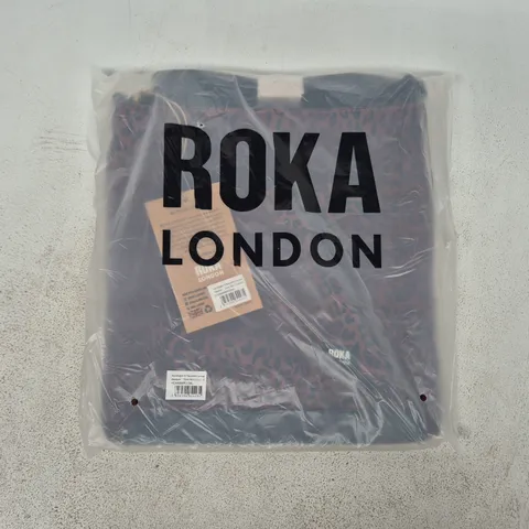 BAGGED ROKA KENNINGTON B RECYCLED CANVAS BAG IN CORN MINI LEOPARD - MEDIUM