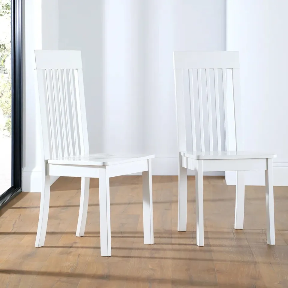 BOXED OXFORD DINING CHAIR, WHITE SOLID HARDWOOD 