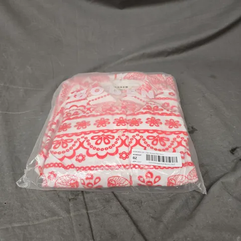 BODEN CLARA BRODERIE SHIRT DRESS IN RED SIZE 12R