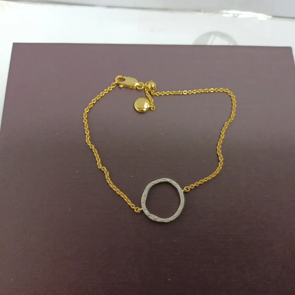 MONICA VINADER GOLD EFFECT BRACELET WITH SILVER CIRCLE DETAIL