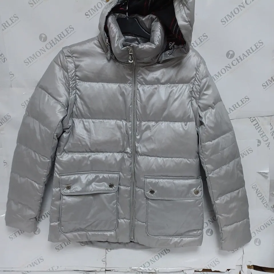 LANDSEND GREY PADDED HOODED COAT- UK XS