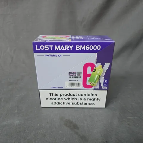 SEALED LOST MARY BM6000 DOUBLE APPLE REFILLABLE KIT MULTIPACK