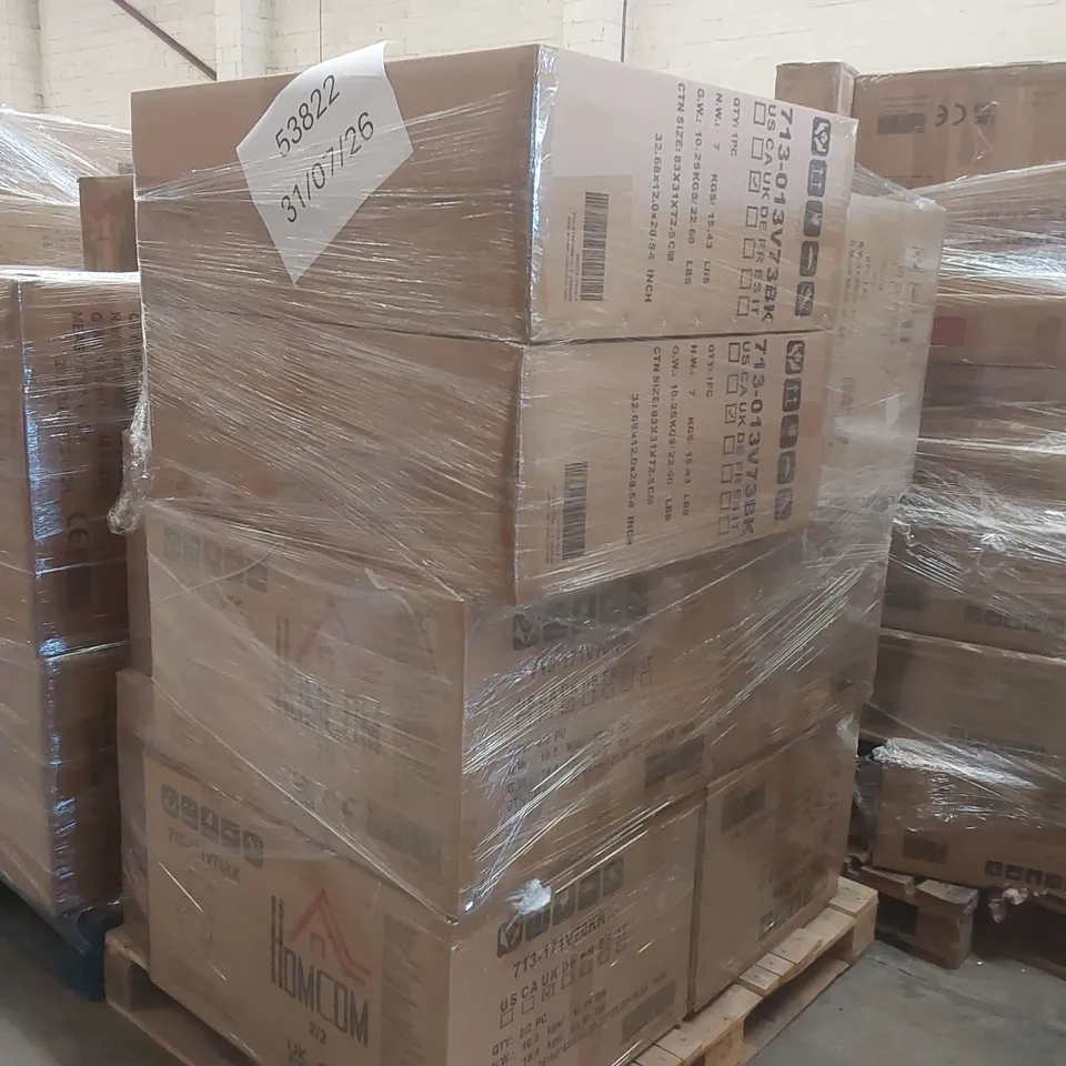 PALLET CONTAINING A VERY LARGE QUANTITY OF ASSORTED DESIGNER FURNITURE PARTS INCLUDING: RECLINER CHAIR PARTS ECT