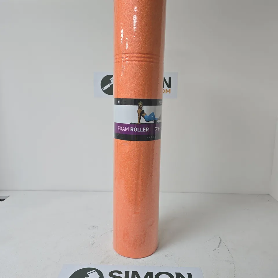 FOAM ROLLER – ORANGE, CYLINDRICAL FITNESS ACCESSORY