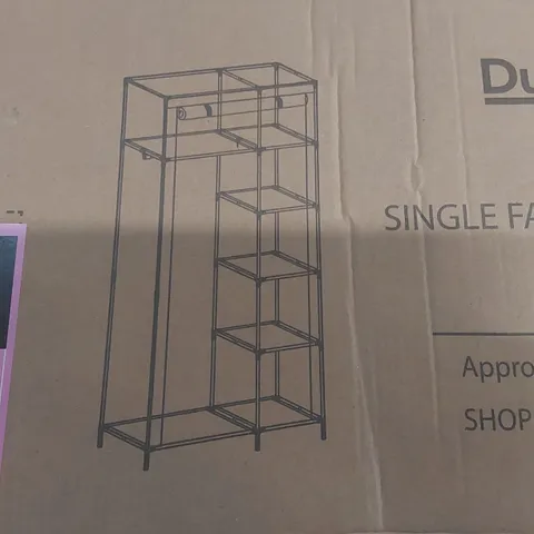 BOXED SINGLE FABRIC WARDROBE - GREY