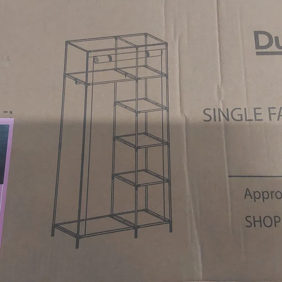 BOXED SINGLE FABRIC WARDROBE - GREY