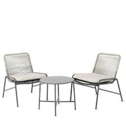 GARDEN STORIES 2 CHAIRS WITH SEAT PADS & TABLE BISTRO SET 