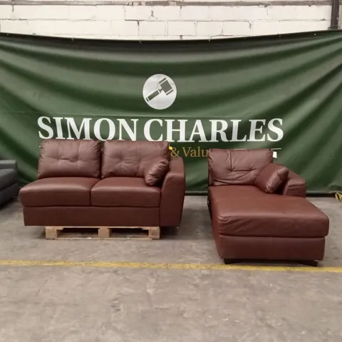 ARDEN ITALIAN LEATHER CORNER CHAISE SOFA PARTS // INCORRECT FACING PIECES, DOES NOT MAKE A SET