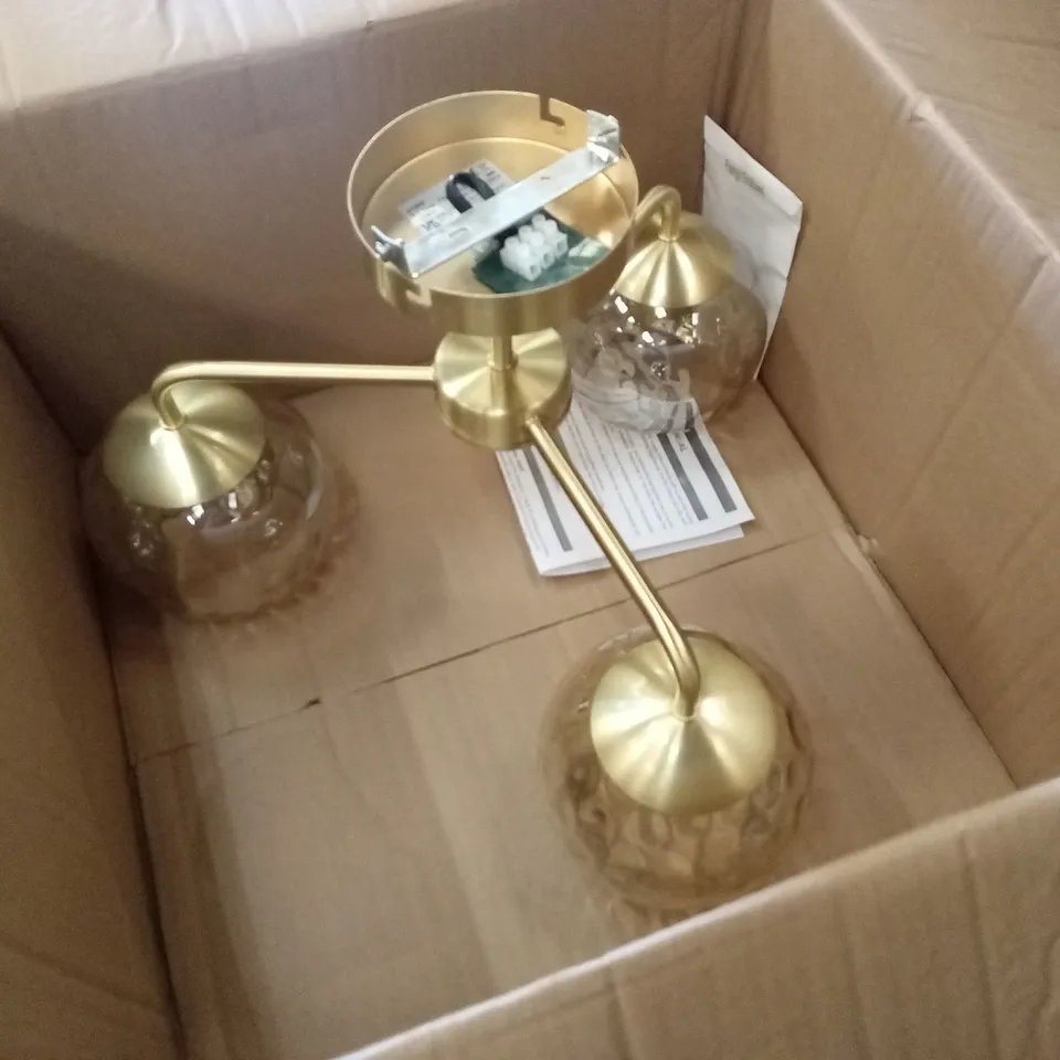 BOXED LITCHFORD 3-LIGHT 47cm SEMI FLUSH MOUNT