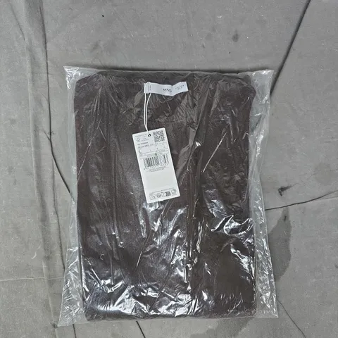 MANGO VESIDO 423PERALES STRAIGHT FIT ROUND NECK MAXI DRESS IN CHOCOLATE SIZE UK 12