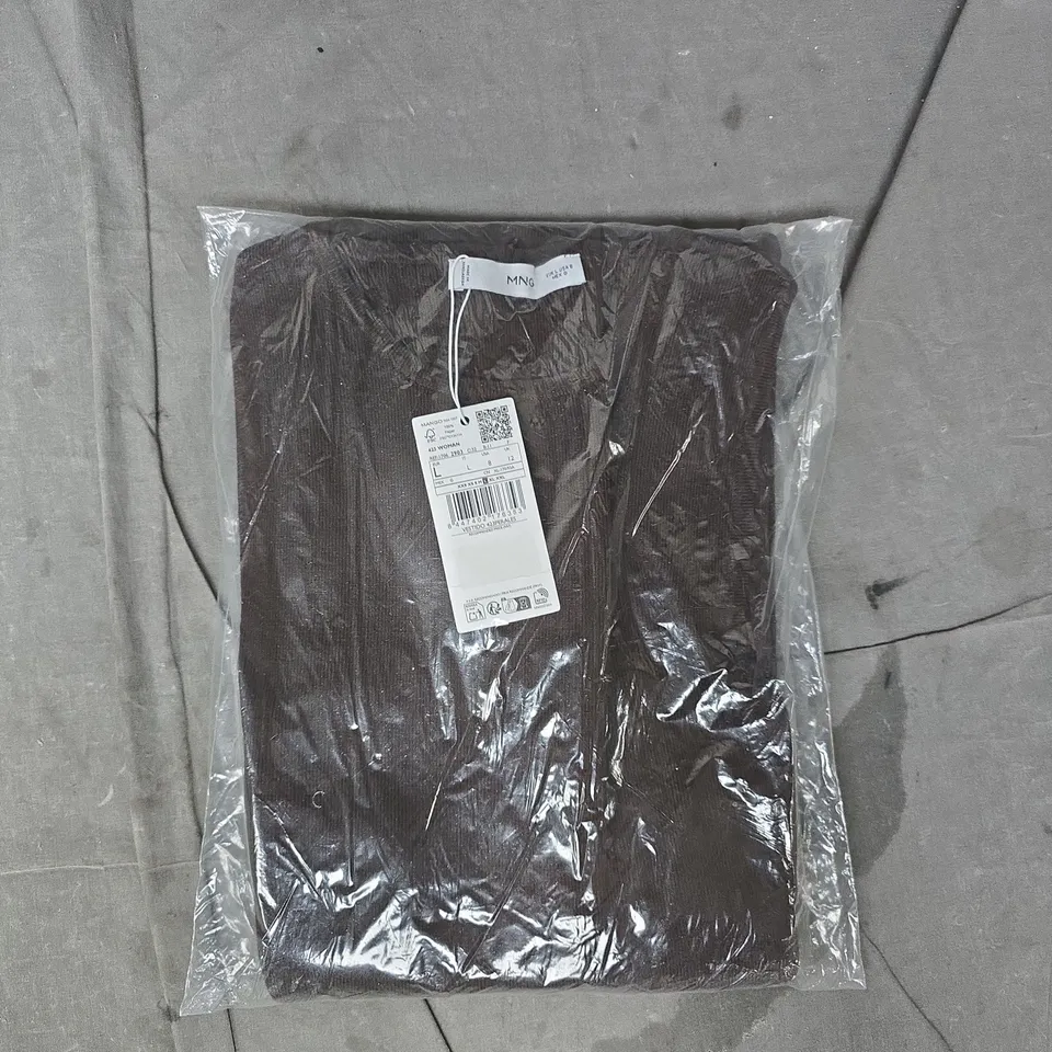 MANGO VESIDO 423PERALES STRAIGHT FIT ROUND NECK MAXI DRESS IN CHOCOLATE SIZE UK 12