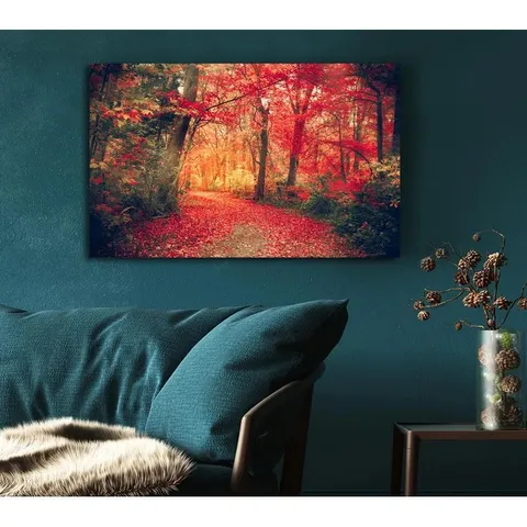RED TREE WALK FOREST - WRAPPED CANVAS PRINT