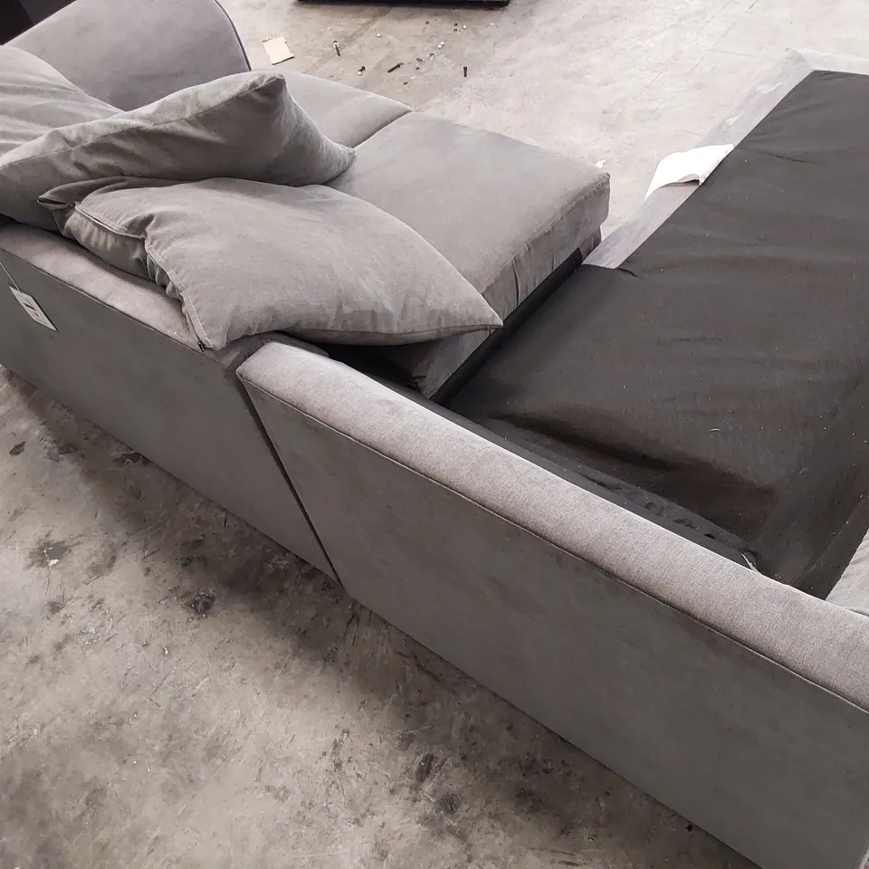 QUALITY DESIGNER CHAISE SOFA GREY FABRIC