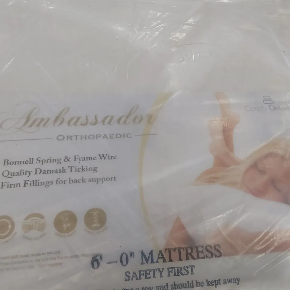 BAGGED AMBASSADOR ORTHOPEDIC 6' SUPER KINGSIZE MATTRESS 