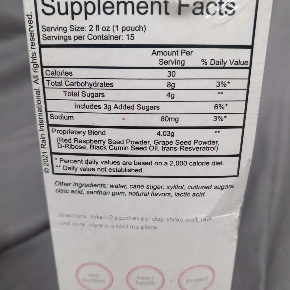 TWO BOXES OF RAIN SOUL RED A HEART-HEALTHY SUPER SUPPLEMENT 2OZ OF DNA-SUPPORTERS