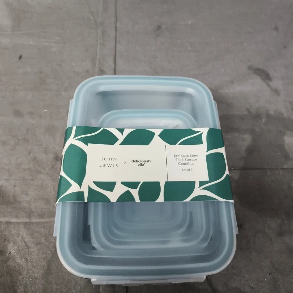 JOHN LEWIS X DELICIOUSLY ELLA FOOD STORAGE CONTAINER SET OF 3