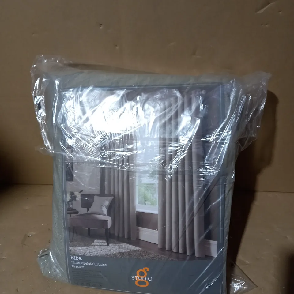ELBA LINED EYELET CURTAINS 90X72 RRP £139.99