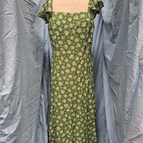 NOBODY'S CHILD ELSIE MIDI DRESS IN GREEN SIZE UK 12