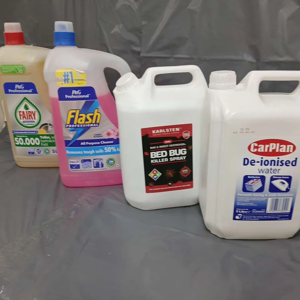 LOT OF 4 OF HOUSEHOLD CLEANING PRODUCTS TO INCLUDE FLASH ALL PURPOSE CLEANER AND FAIRY WASHING UP LIQUID - COLLECTION ONLY